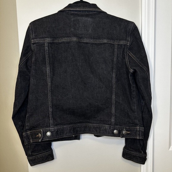 Ralph Lauren Womens Dark Denim Jean Jacket S Black Full Button Up‎ - Picture 8 of 9